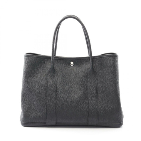 HERMES Garden Party PM Steeple Cadrege 手提包 Negonda 皮革黑色二手 T SHW