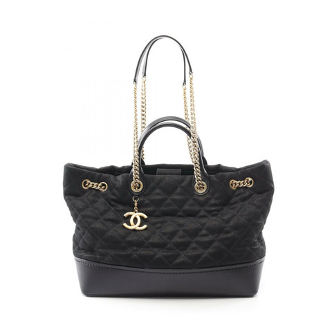 CHANEL Matelasse 鏈條單肩包 托特包 皮革 皮革 黑色 二手 女款 GHW CC