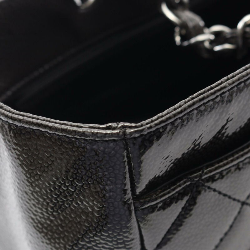 CHANEL 2.55 鏈條托特包 漆皮 黑色 二手 女款 SHW COCO CC-7