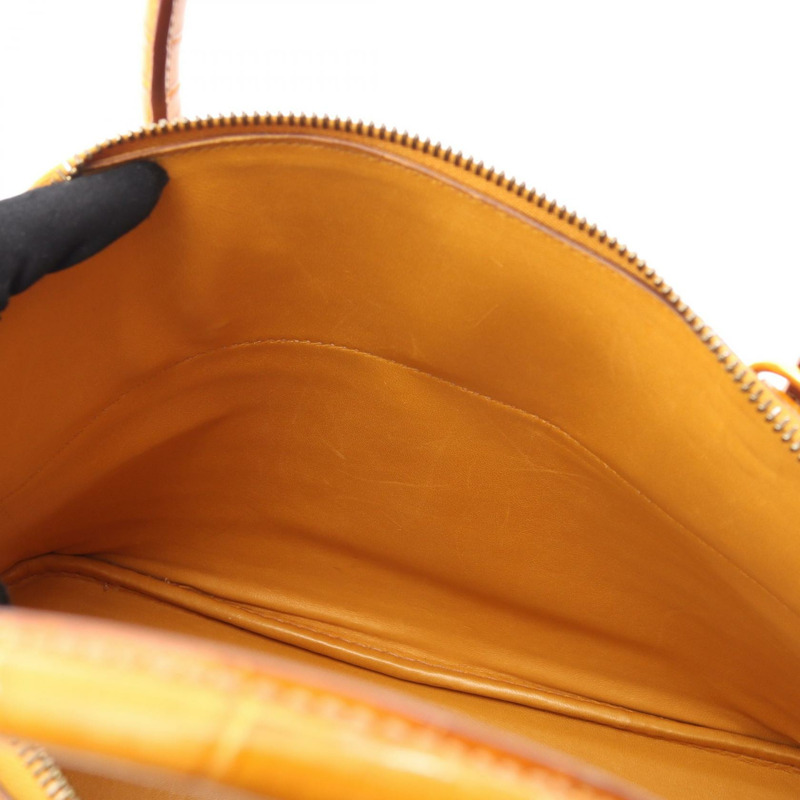 HERMES Bolide31 藏紅花手提包 異國皮革 孔氏鱷魚皮 裂解 棕色 二手 女士-5