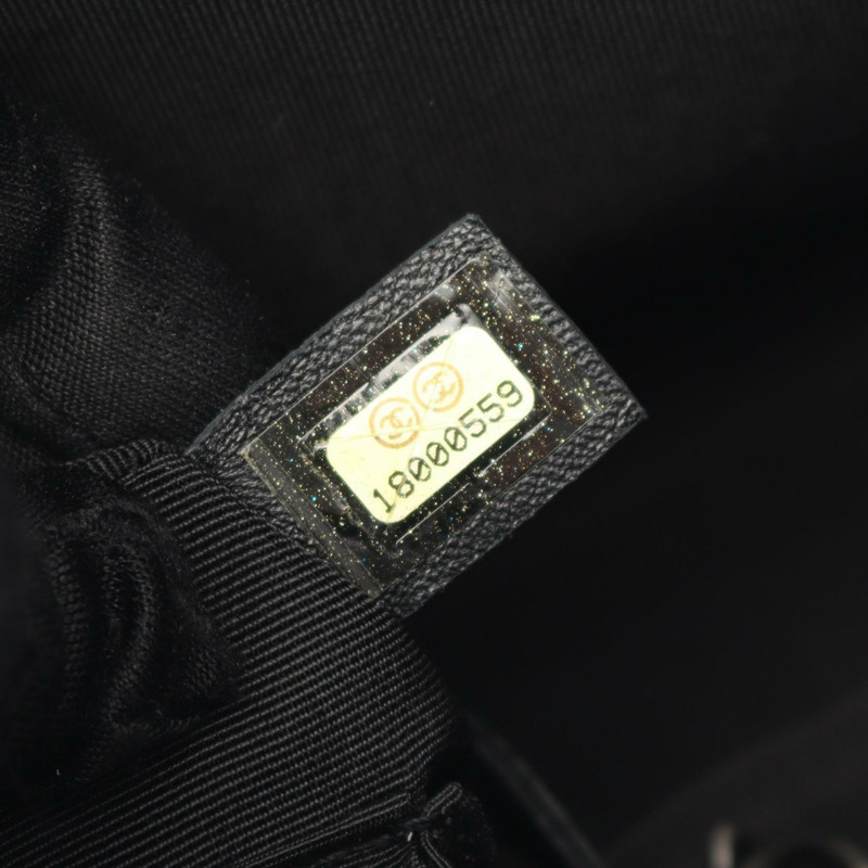 CHANEL Boy Chanel 大號 Matelasse 肩包 羔羊皮 藍色 黑色 二手 CC-4