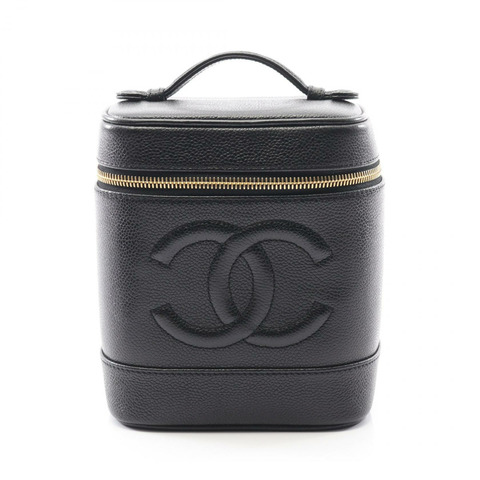 CHANEL CC Logo 手提包 A01998 小牛皮 黑色 GHW 二手 女款 COCO 標誌