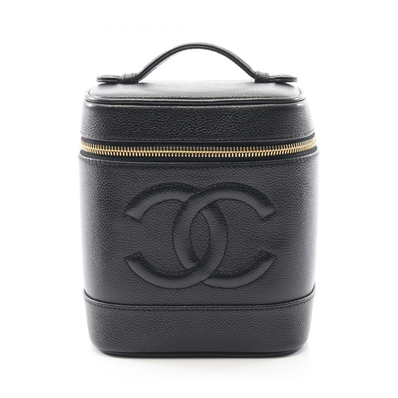 CHANEL CC Logo 手提包 A01998 小牛皮 黑色 GHW 二手 女款 COCO 標誌-0