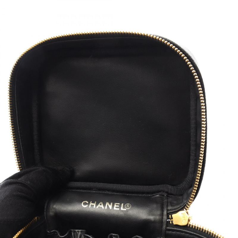 CHANEL CC Logo 手提包 A01998 小牛皮 黑色 GHW 二手 女款 COCO 標誌-5
