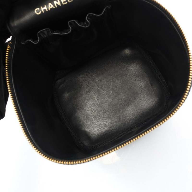 CHANEL CC Logo 手提包 A01998 小牛皮 黑色 GHW 二手 女款 COCO 標誌-6