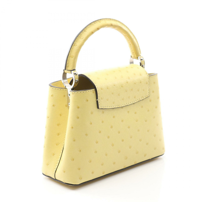 LOUIS VUITTON Capucine MINI 手提包 N81196 鴕鳥皮 黃色 二手 女士-1
