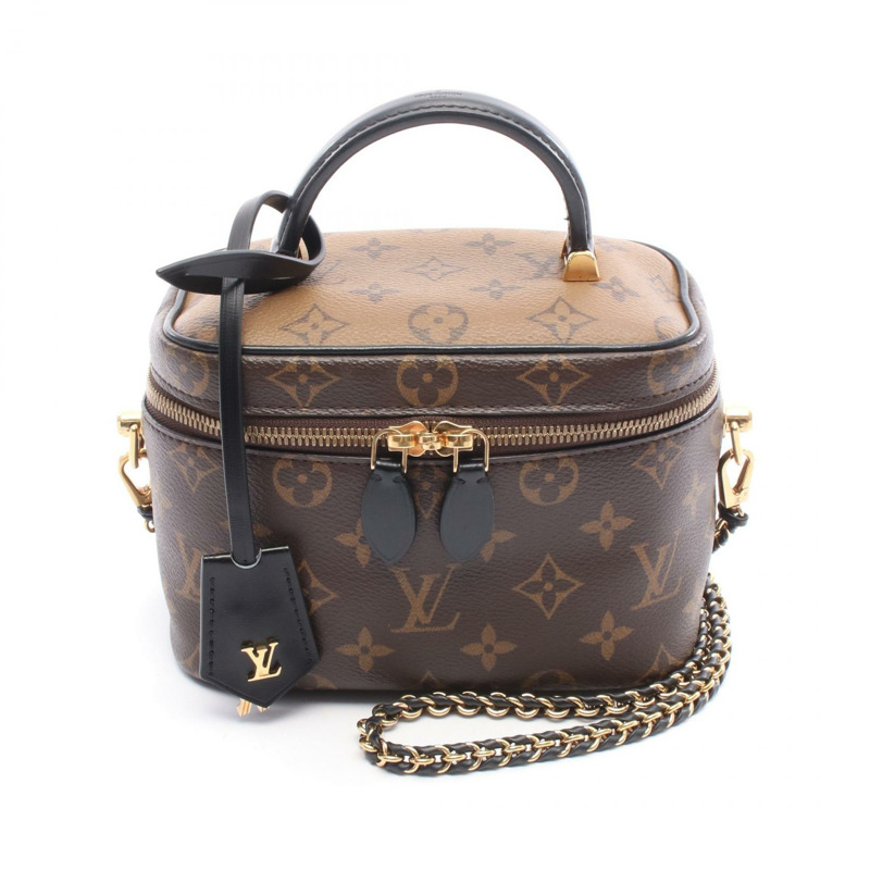 LOUIS VUITTON Vanity NV PM 鏈條斜背包手提包 M45165 Monogram Reverse 二手-0