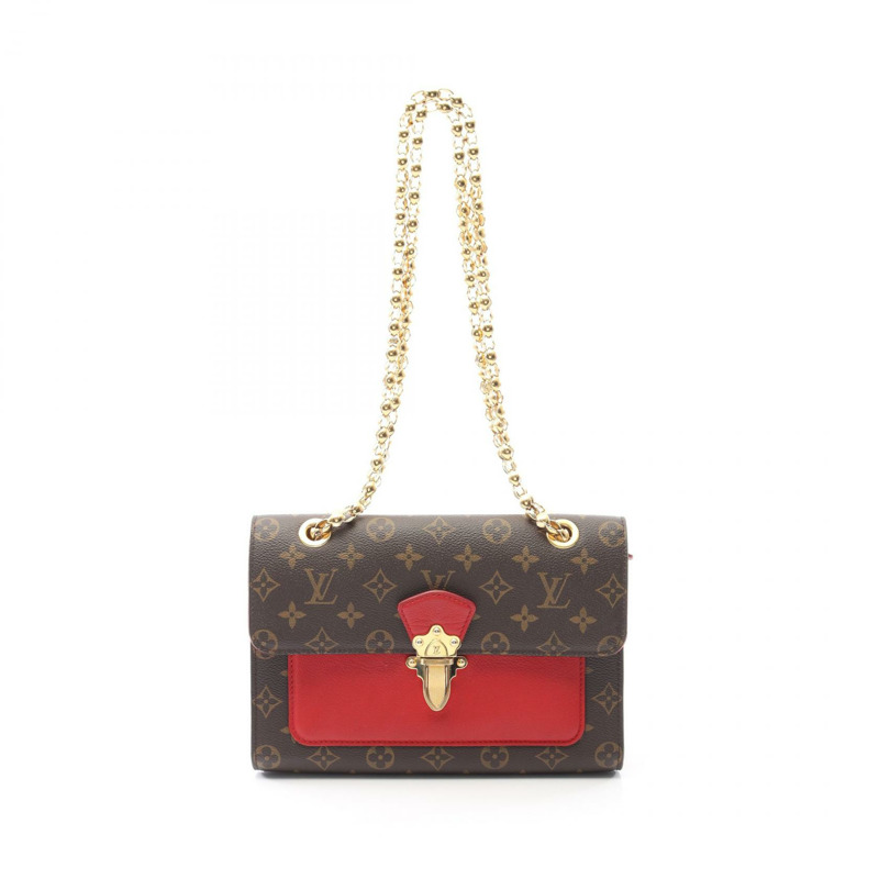 LOUIS VUITTON Victoire 鏈條單肩包 M41731 Monogram Cerise 二手女款 LV-0