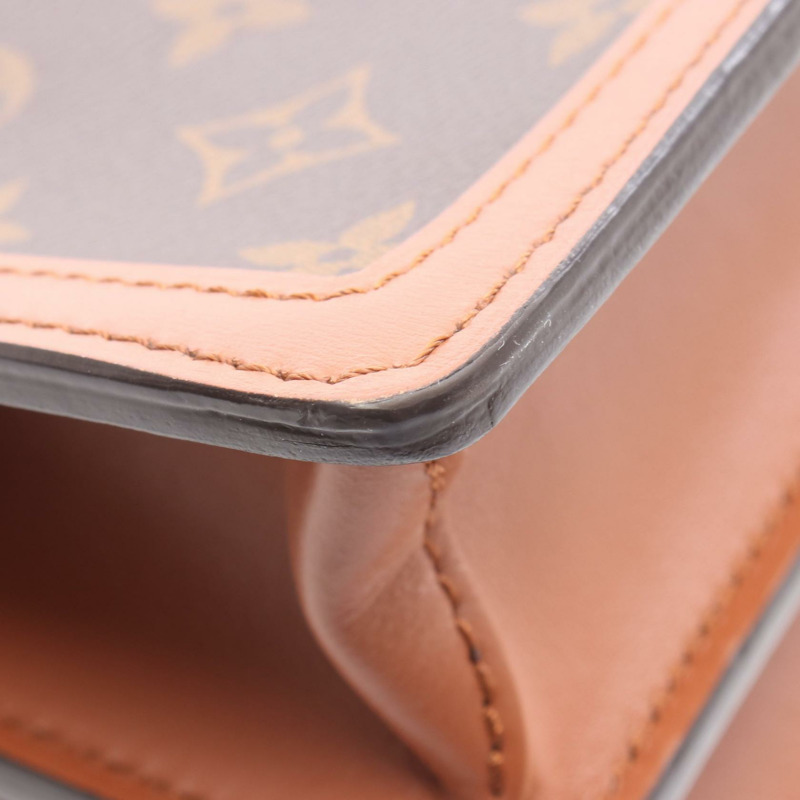 LOUIS VUITTON Dauphine MM 鏈條單肩包 M45958 Monogram Reverse 棕色 二手-4