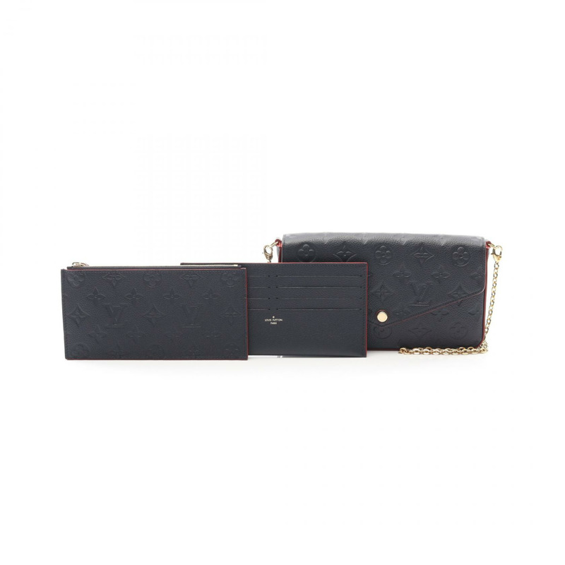 路易威登 Pochette Felice 鏈條單肩包 M64099 Monogram empreinte 海軍藍-5