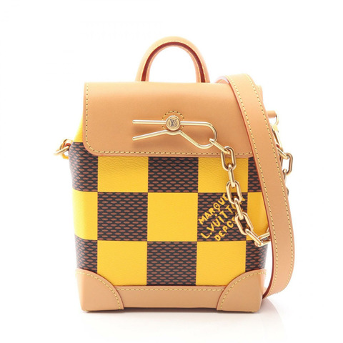 LOUIS VUITTON Nano Steamer 單肩斜背包 N40536 Damier 皮革 二手 LV