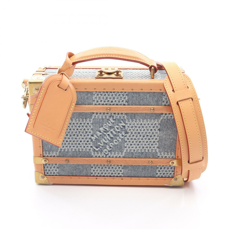路易威登 Handle Trunk Sholder 手提包 N40626 Damier 牛仔布藍色二手男款-0