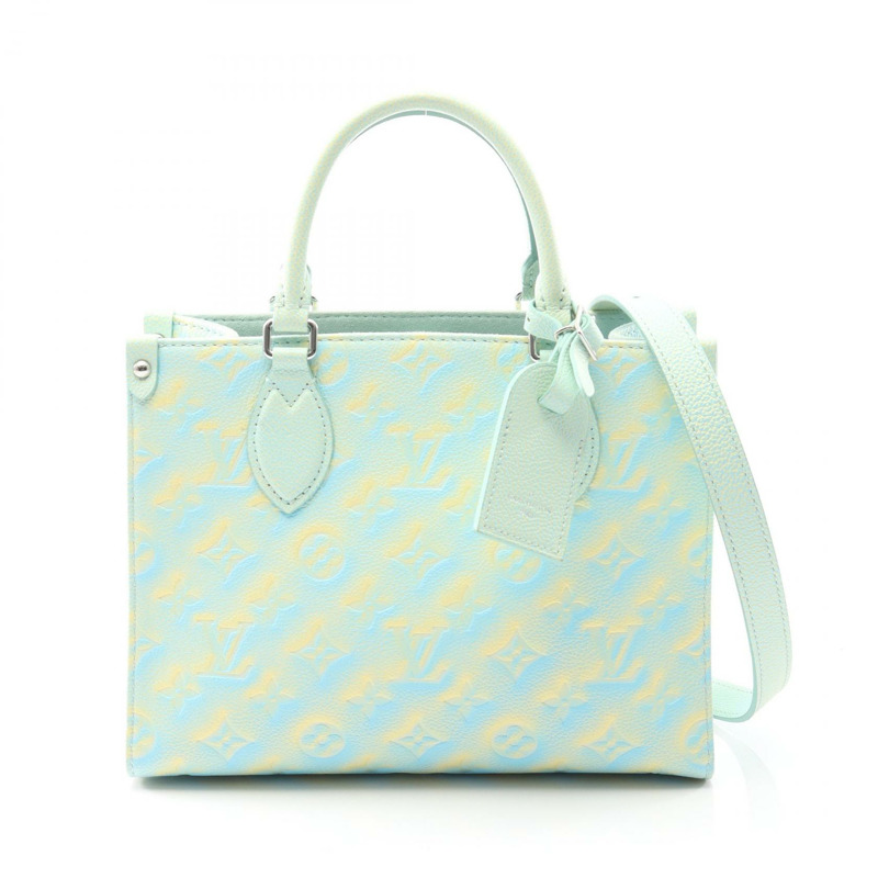 LOUIS VUITTON On the Go PM 斜背包 M46270 印有字母的藍色 LV-0