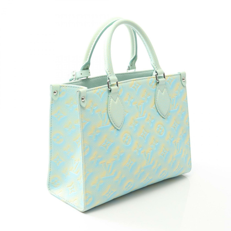 LOUIS VUITTON On the Go PM 斜背包 M46270 印有字母的藍色 LV-1