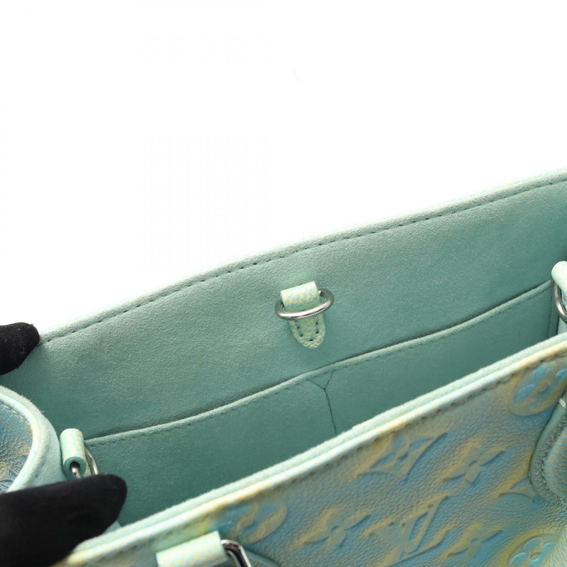 LOUIS VUITTON On the Go PM 斜背包 M46270 印有字母的藍色 LV-6