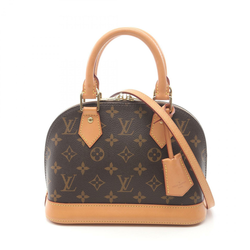 LOUIS VUITTON Alma BB 斜背包 手提包 M53152 Monogram 皮革 棕色-0