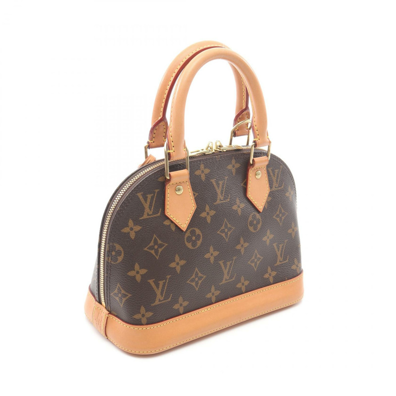 LOUIS VUITTON Alma BB 斜背包 手提包 M53152 Monogram 皮革 棕色-1