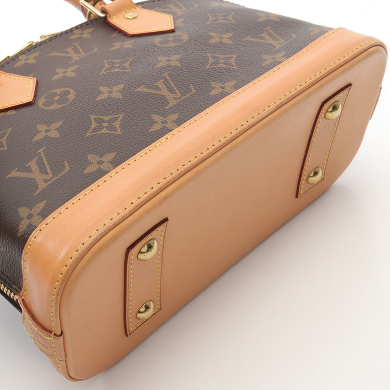 LOUIS VUITTON Alma BB 斜背包 手提包 M53152 Monogram 皮革 棕色-7