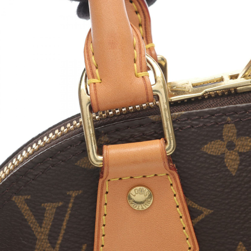 LOUIS VUITTON Alma BB 斜背包 手提包 M53152 Monogram 皮革 棕色-9