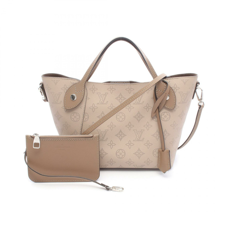 LOUIS VUITTON Hina PM 斜背包 手提包 M54351 Mahina 皮革 米色 Galet 二手-0