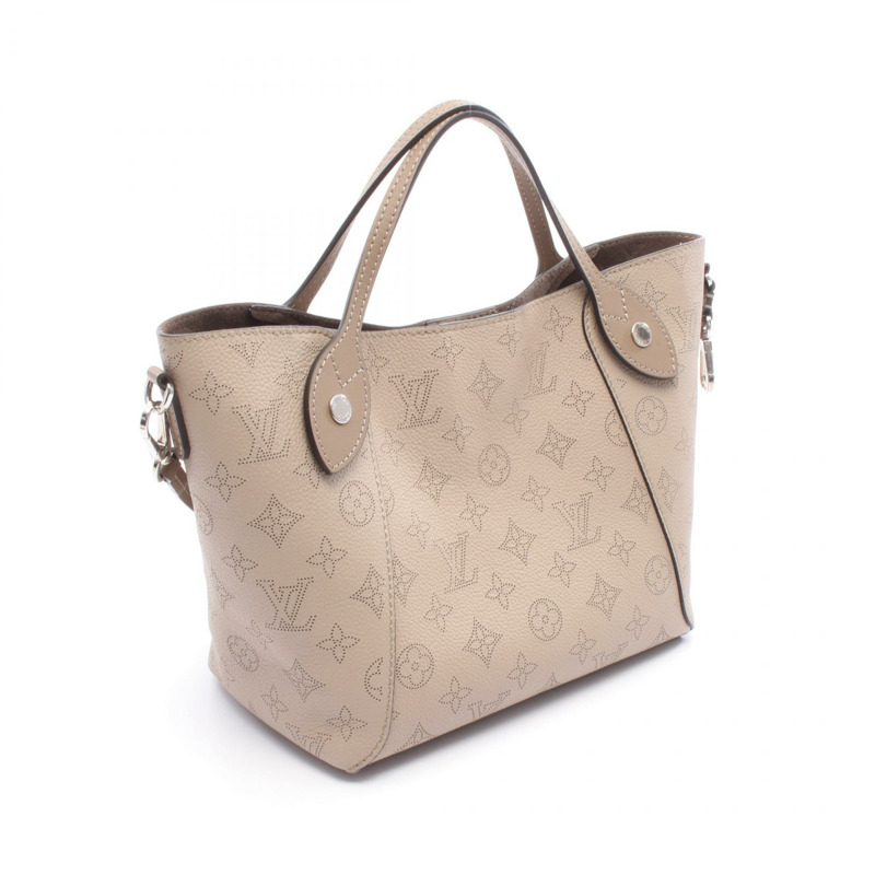 LOUIS VUITTON Hina PM 斜背包 手提包 M54351 Mahina 皮革 米色 Galet 二手-1