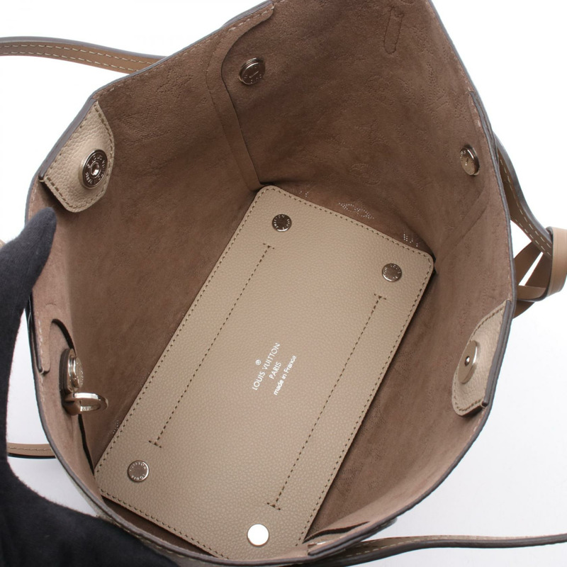 LOUIS VUITTON Hina PM 斜背包 手提包 M54351 Mahina 皮革 米色 Galet 二手-2