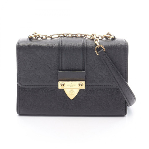 LOUIS VUITTON Saint Sulpice BB 鏈條單肩包 M44242 皮革黑色二手 LV