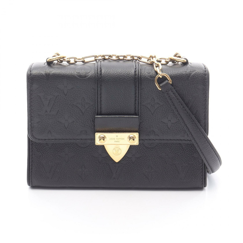 LOUIS VUITTON Saint Sulpice BB 鏈條單肩包 M44242 皮革黑色二手 LV-0