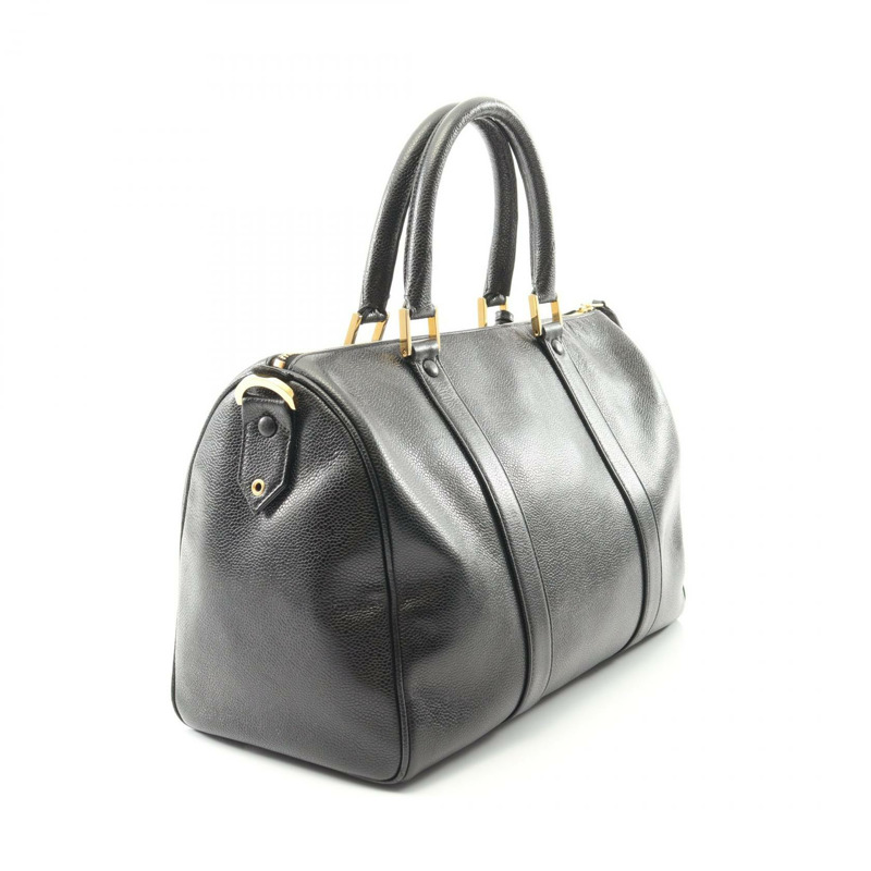 CHANEL Jumbo COCO Mark 手提包 小牛皮 黑色 二手 GHW-1