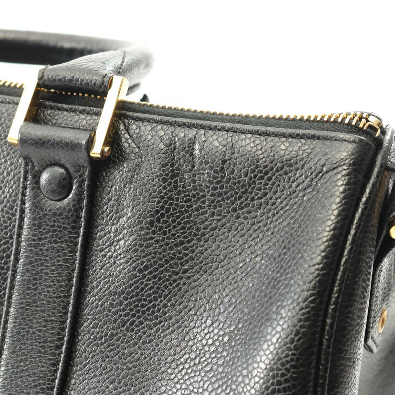 CHANEL Jumbo COCO Mark 手提包 小牛皮 黑色 二手 GHW-6