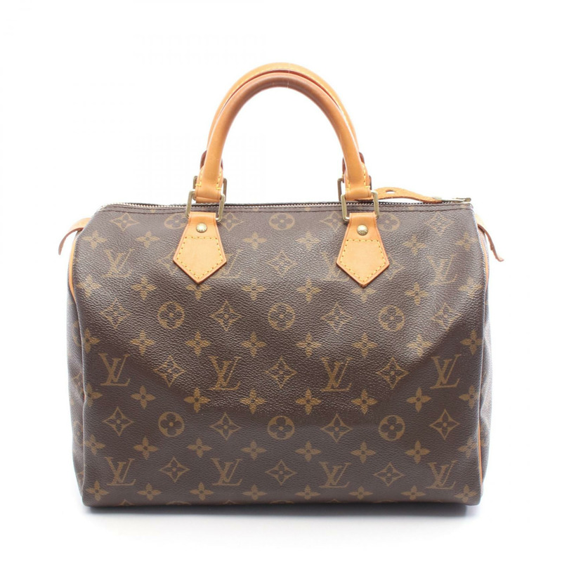 LOUIS VUITTON Speedy 30 手提包 M41526 Monogram 帆布皮革棕色二手女士-0