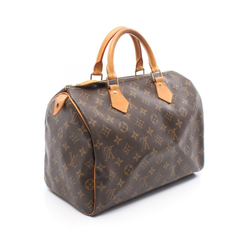 LOUIS VUITTON Speedy 30 手提包 M41526 Monogram 帆布皮革棕色二手女士-1