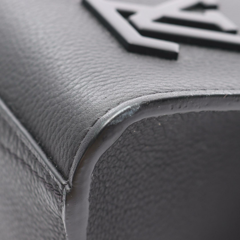 LOUIS VUITTON Takeoff 手提包 單肩包 M57308 Aerogram 皮革 黑色 二手 男士-5