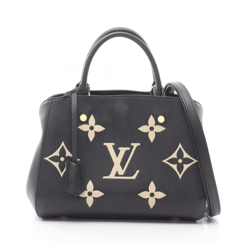 路易威登 Montaigne BB 斜背包手提包 M45778 Monogram empreinte Noir 二手-0