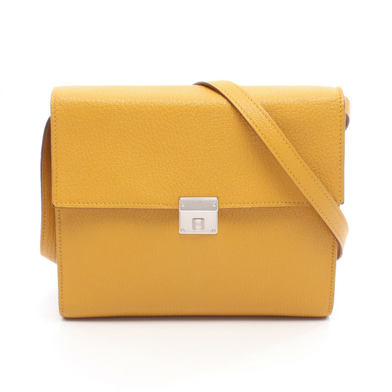HERMES Click 16 斜背包 Chevre 皮革 黃色 Sun 二手 SHW C-0