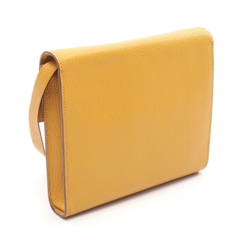 HERMES Click 16 斜背包 Chevre 皮革 黃色 Sun 二手 SHW C-1
