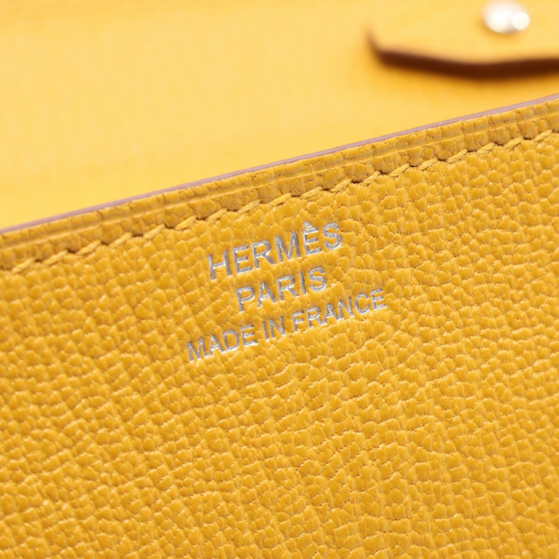 HERMES Click 16 斜背包 Chevre 皮革 黃色 Sun 二手 SHW C-3
