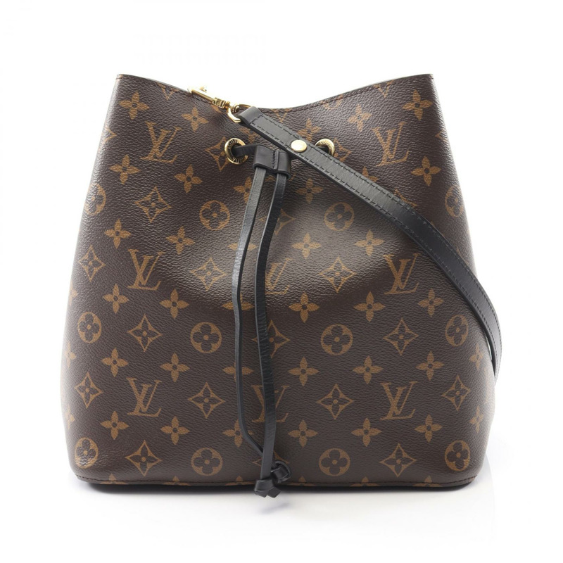 LOUIS VUITTON Neonoe 單肩斜背包 M44020 Monogram 棕色黑色 二手-0