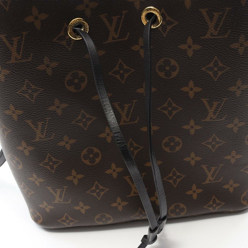 LOUIS VUITTON Neonoe 單肩斜背包 M44020 Monogram 棕色黑色 二手-6