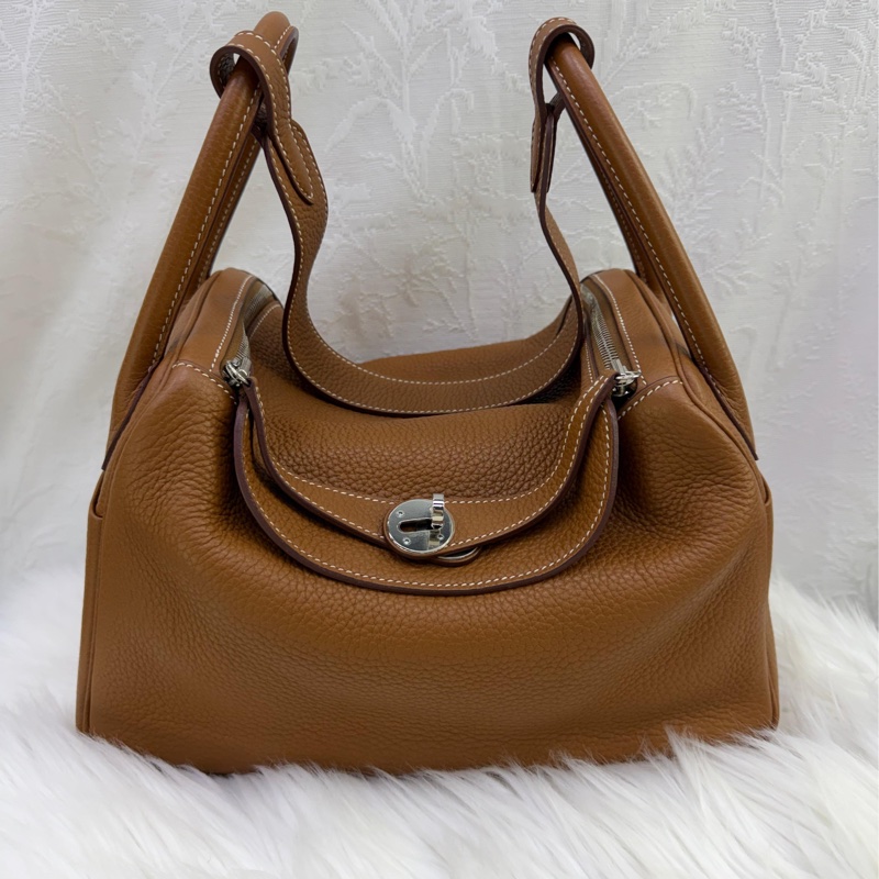 HERMES 愛馬仕 手袋 LINDY 30 37 單肩包/手提包 琳迪包 金棕色-0