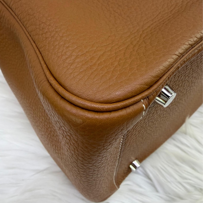 HERMES 愛馬仕 手袋 LINDY 30 37 單肩包/手提包 琳迪包 金棕色-5