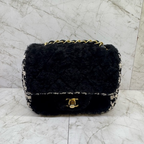 CHANEL 毛拚毛呢小方胖-30開
