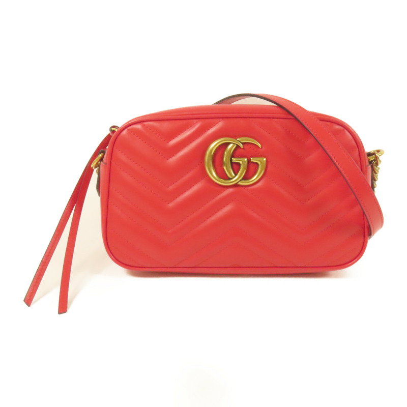 GUCCI 牛皮皮革GG Marmont金扣肩背袋-0