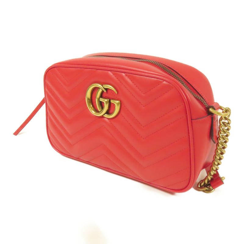 GUCCI 牛皮皮革GG Marmont金扣肩背袋-2