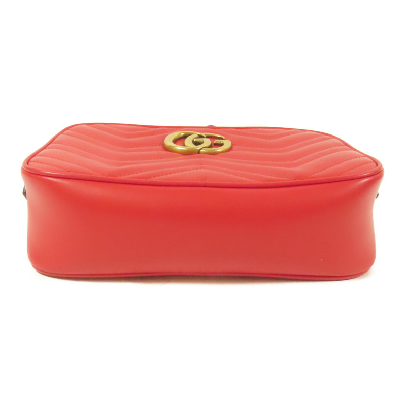 GUCCI 牛皮皮革GG Marmont金扣肩背袋-3