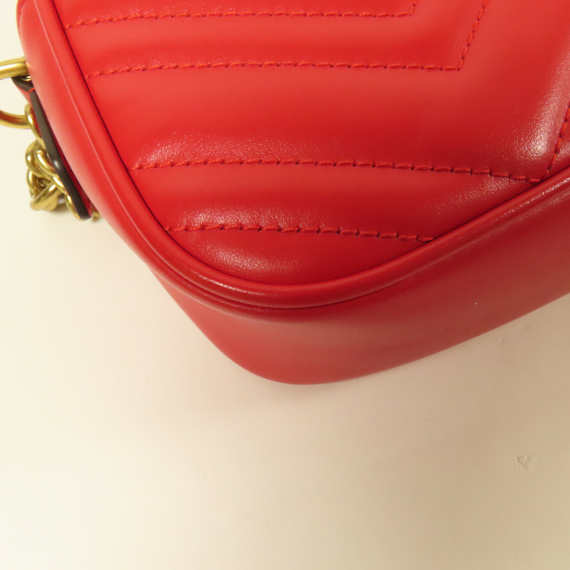 GUCCI 牛皮皮革GG Marmont金扣肩背袋-6