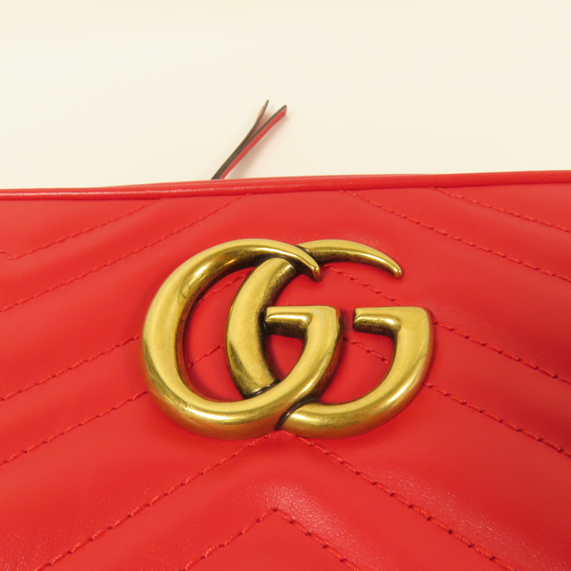 GUCCI 牛皮皮革GG Marmont金扣肩背袋-9