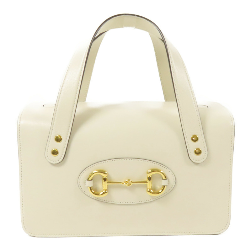 GUCCI 牛皮皮革1955 Horsebit Boston Bag金扣手挽袋-0