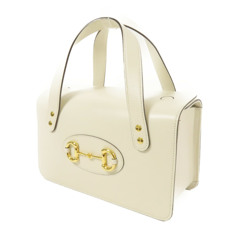 GUCCI 牛皮皮革1955 Horsebit Boston Bag金扣手挽袋-2