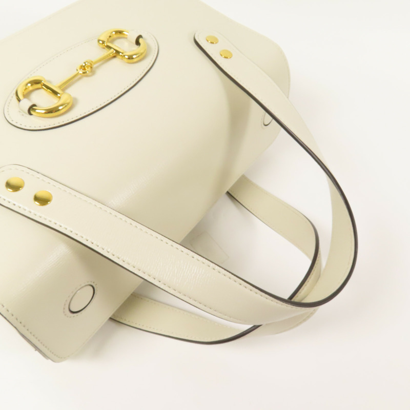 GUCCI 牛皮皮革1955 Horsebit Boston Bag金扣手挽袋-8